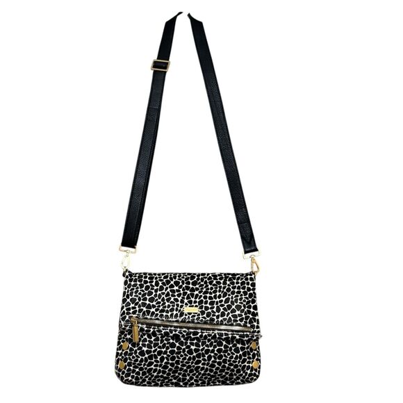 Hammitt VIP Medium Dapple Calf Hair Crossbody Black White Brushed Gold - Picture 13 of 16